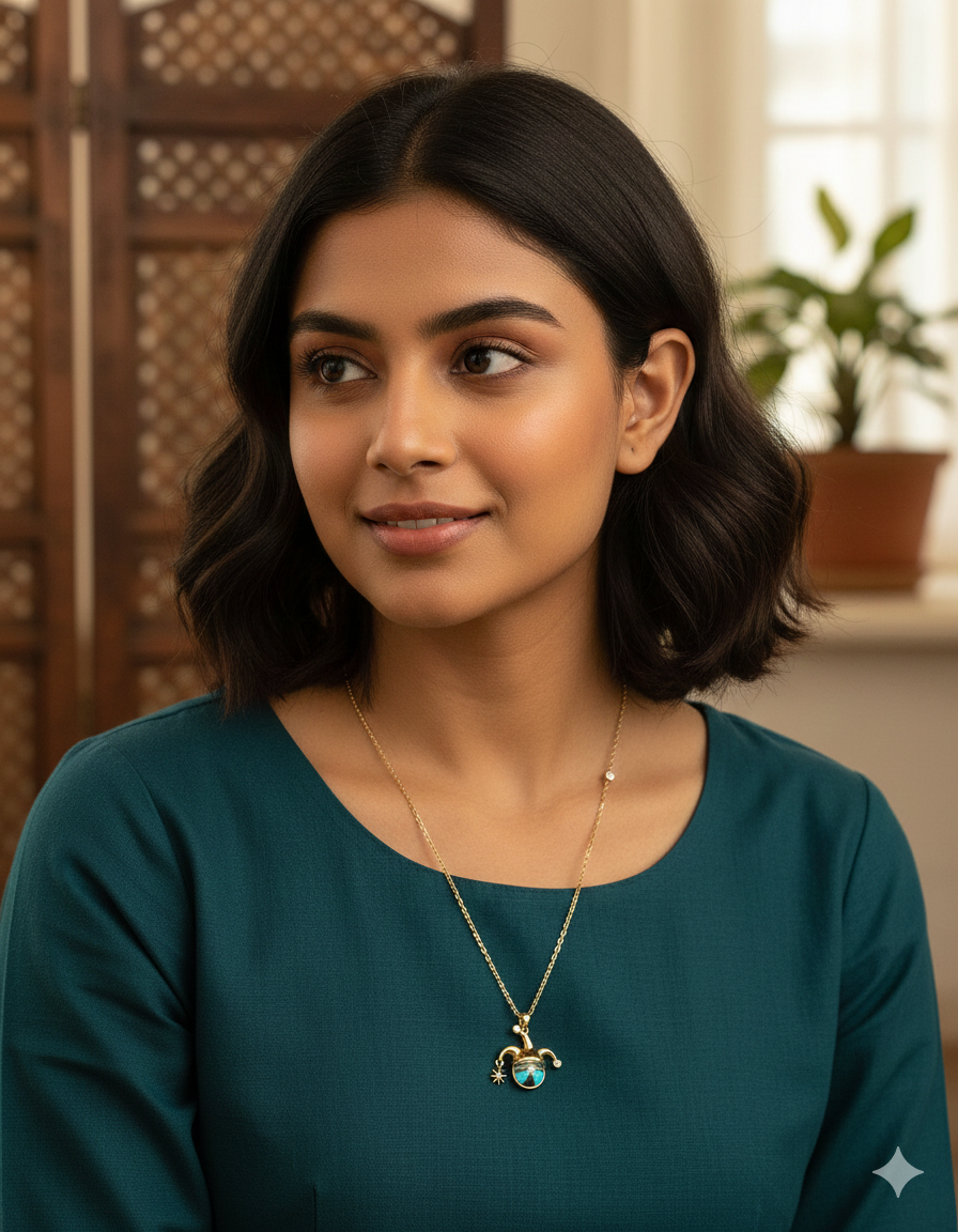 Swarovski Crystal Joker Shaped Chain Pendant