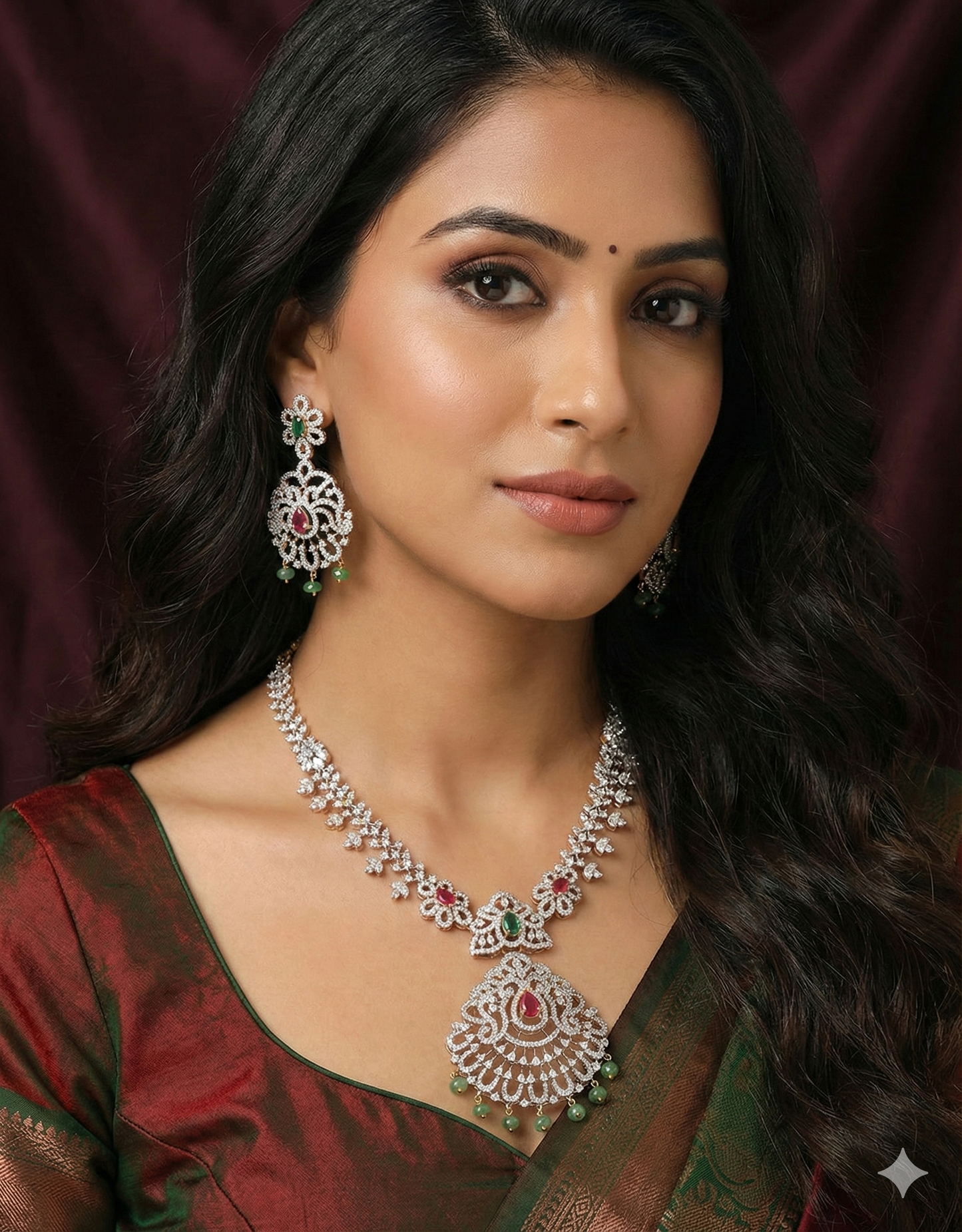 Designer GJ Polish Zirconia Necklace Set