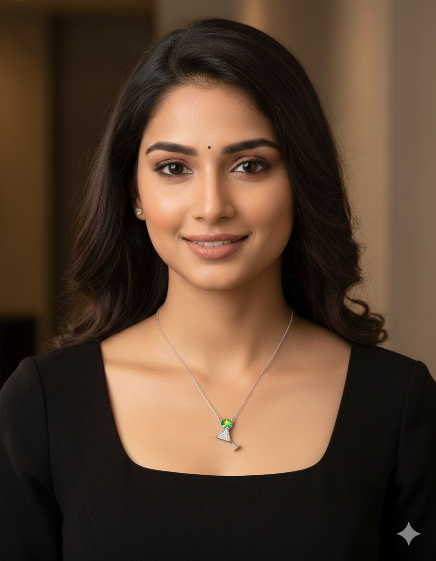 Swarovski Crystal Multi colour Martini Spark Chain Pendant