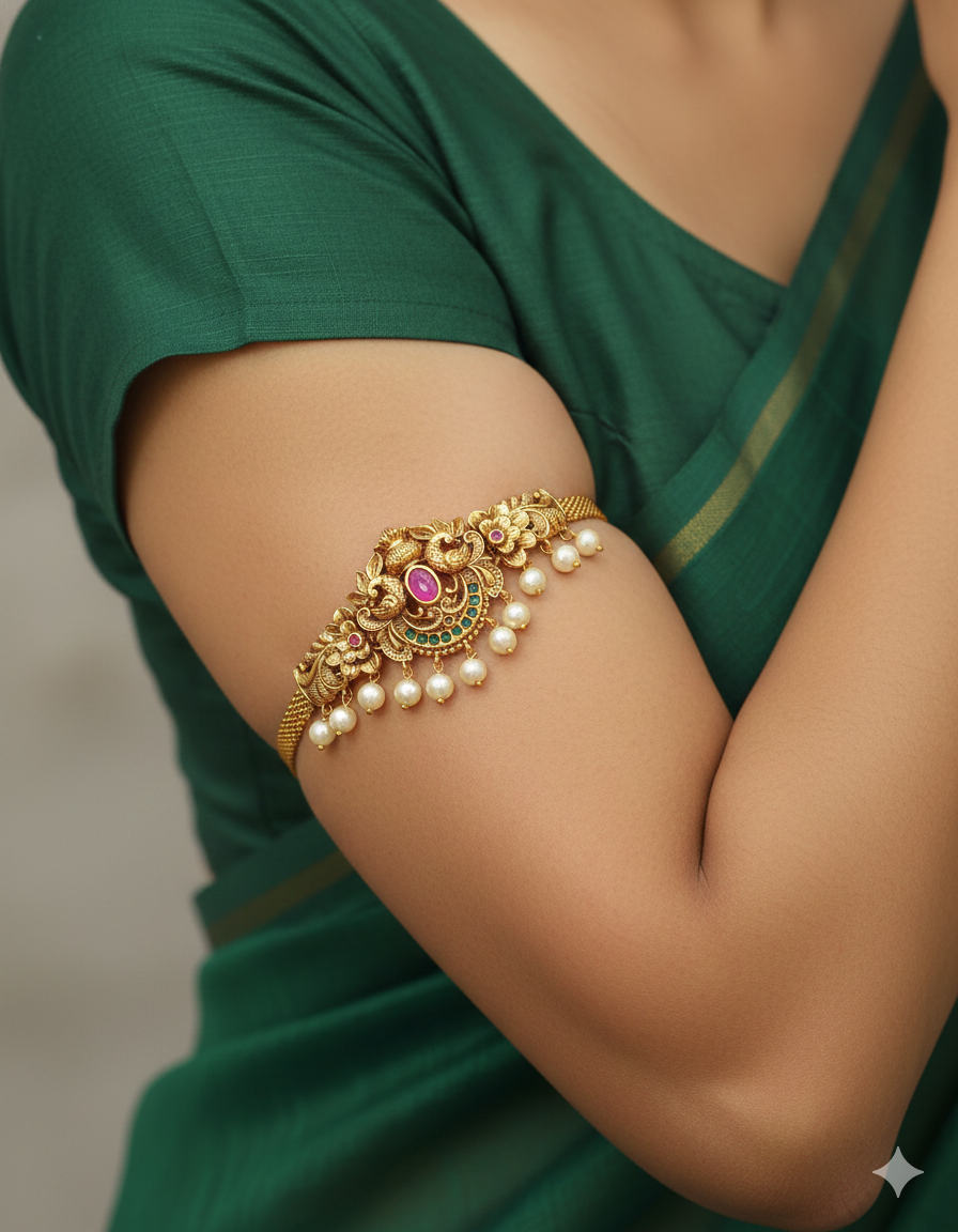 Designer Peacock Chain Bajuband