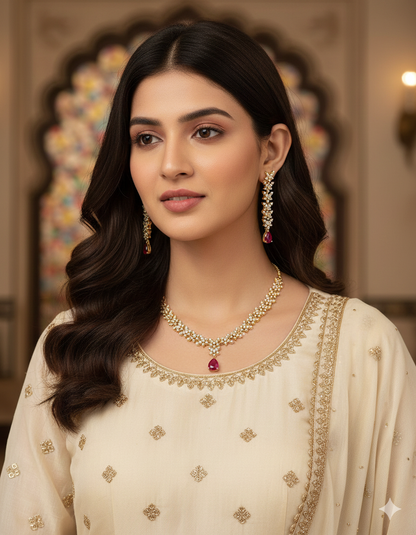 Designer Zirconia Crystal Elegance Necklace Set