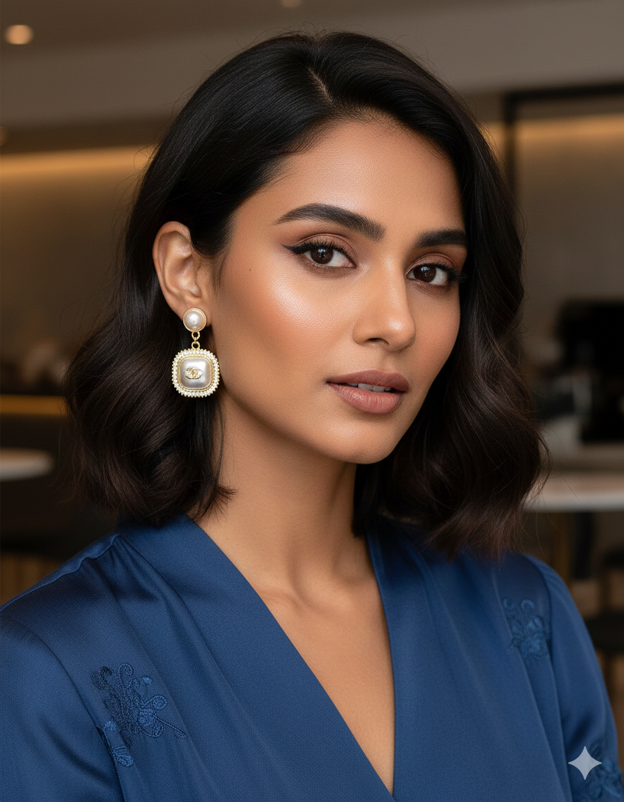 Fancy Zirconia Mother Of Pearl Drop Earrings