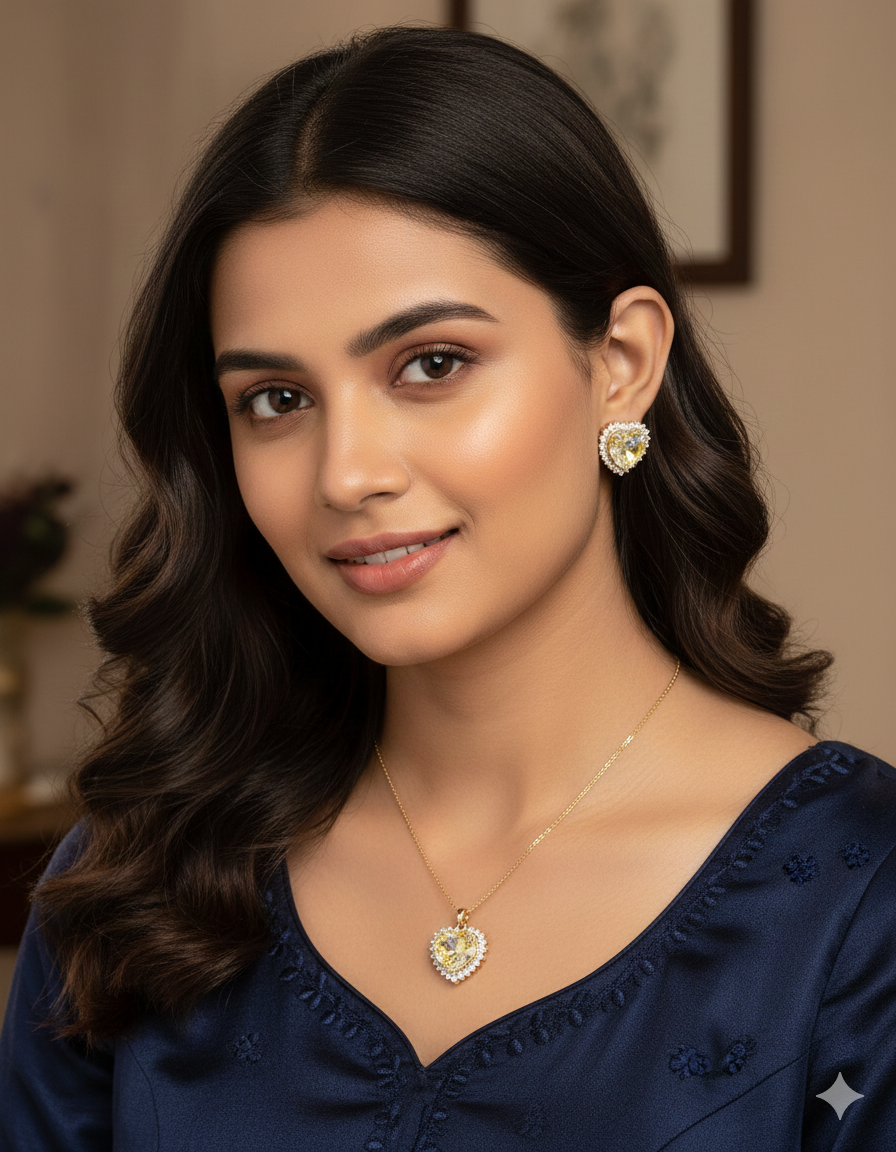 Swarovski Crystal Chain Pendant Set