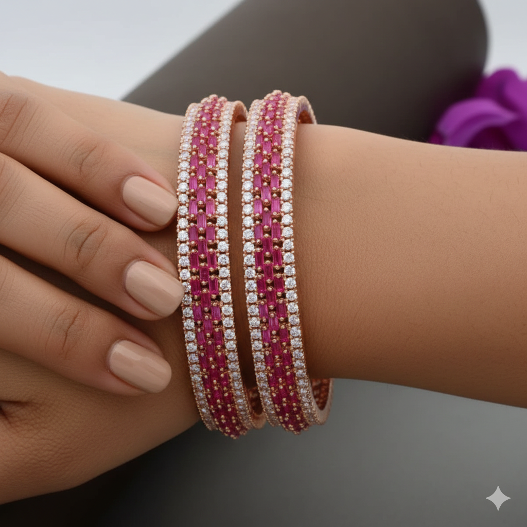 Zirconia Ruby Bangles