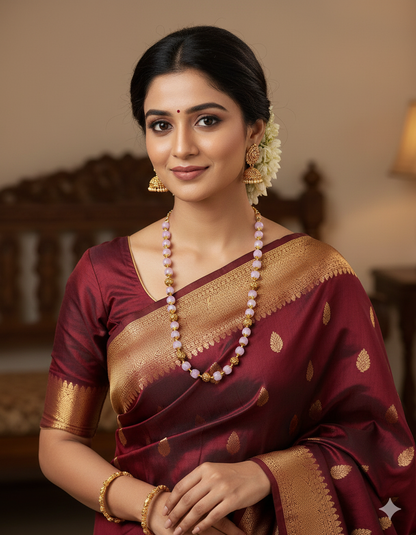 Designer Pumpkin Beads Mala