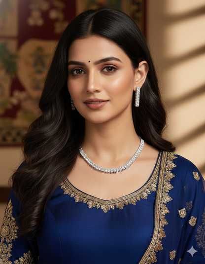 Designer Zirconia Crystal Elegance Necklace Set