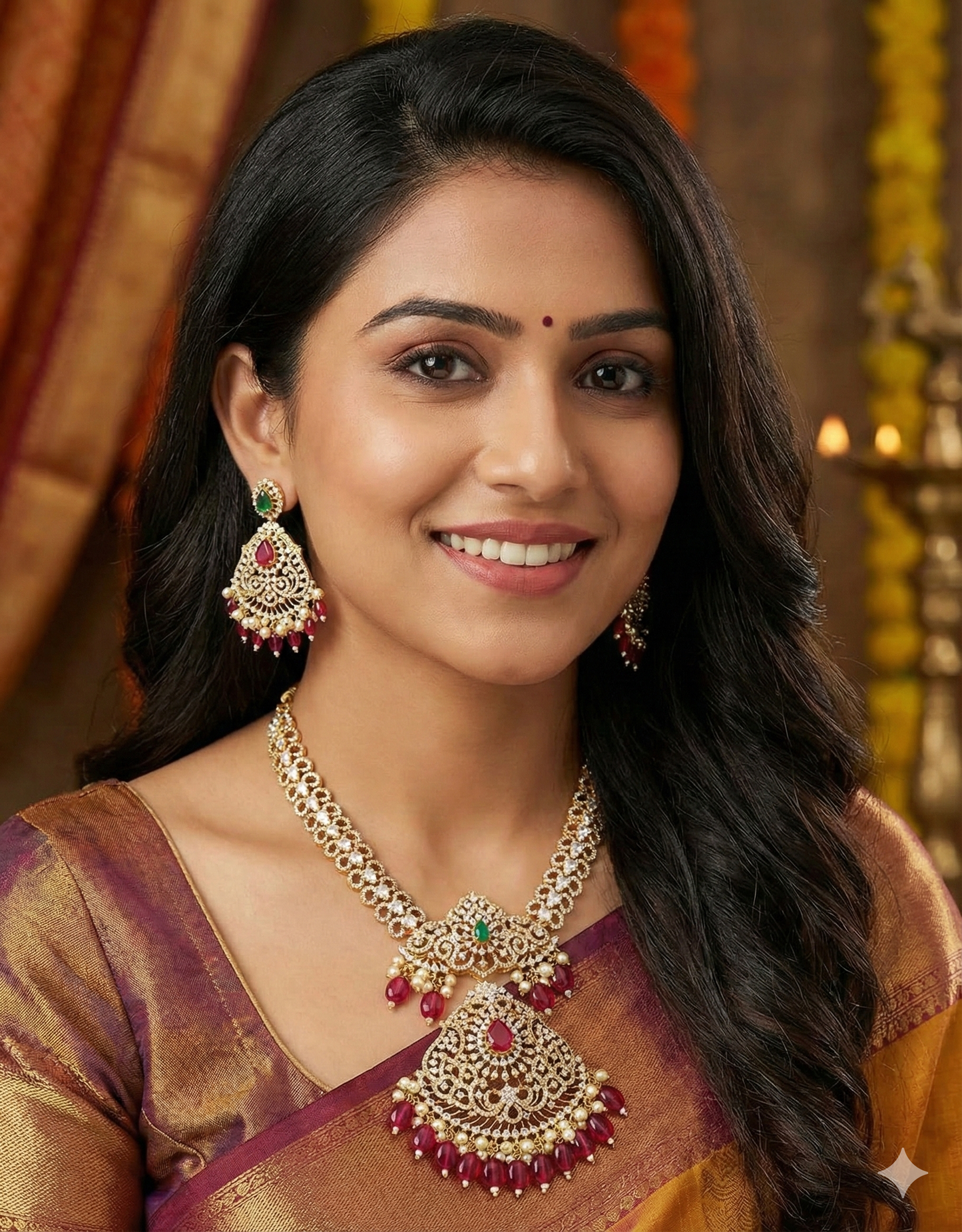 Designer Gold Polish Necklace Set