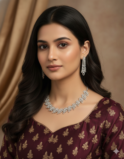 Designer Zirconia Crystal Elegance Necklace Set