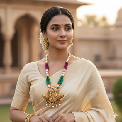 Designer Beads Mala with Bridal Pendant