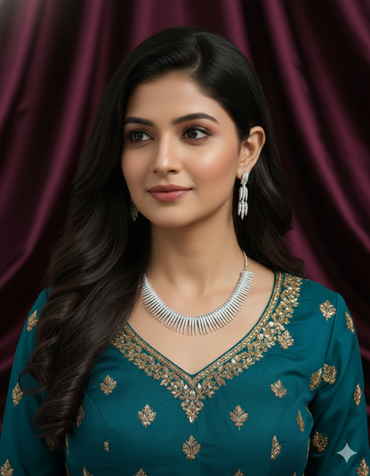 Designer Zirconia Crystal Elegance Necklace Set