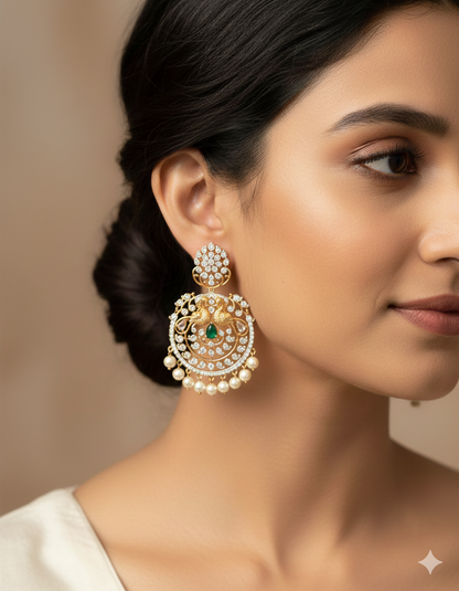 Designer Zirconia GJ Dangler Earrings