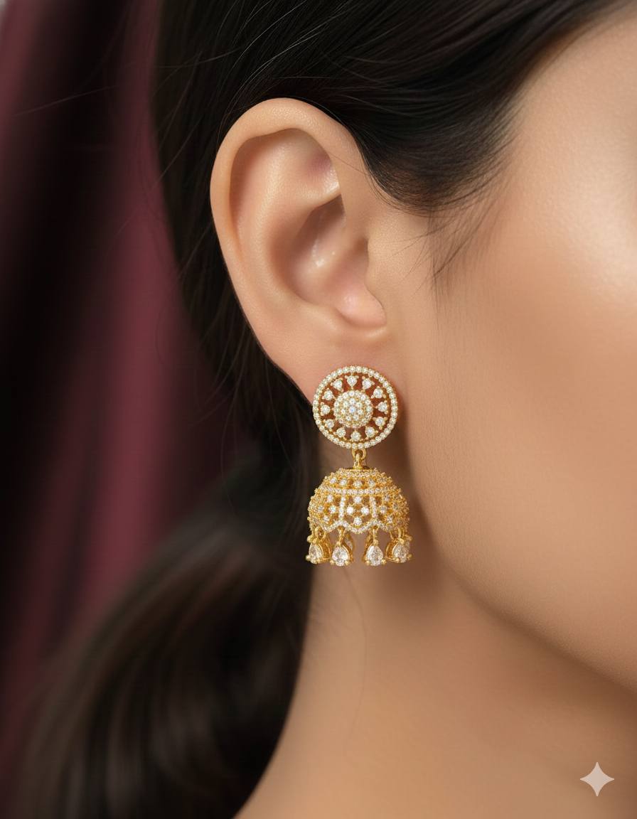 Designer Zirconia Royal Radiance Jhumka