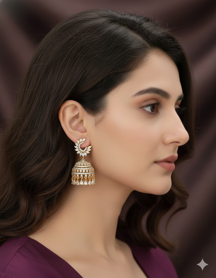 Designer Zirconia Royal Jhumka