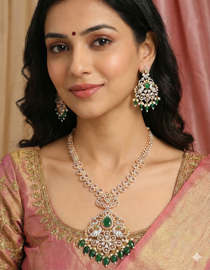 Designer GJ Polish Zirconia Necklace Set