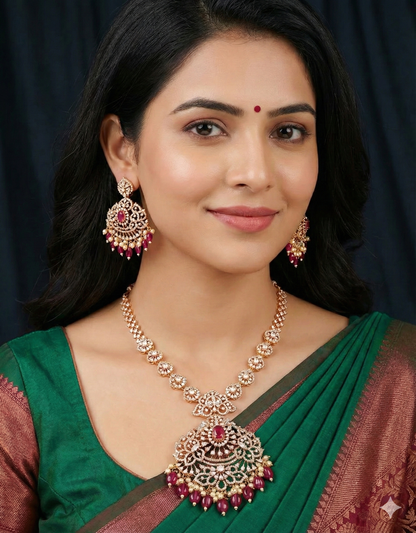 Designer Carat Polish Zirconia Necklace Set