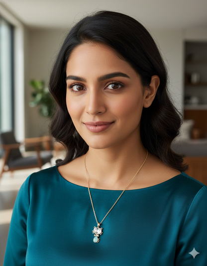 Swarovski Crystal Cat Shaped Chain Pendant