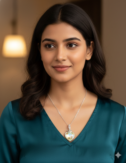 Swarovski Crystal Light Grey Opal Chain Pendant