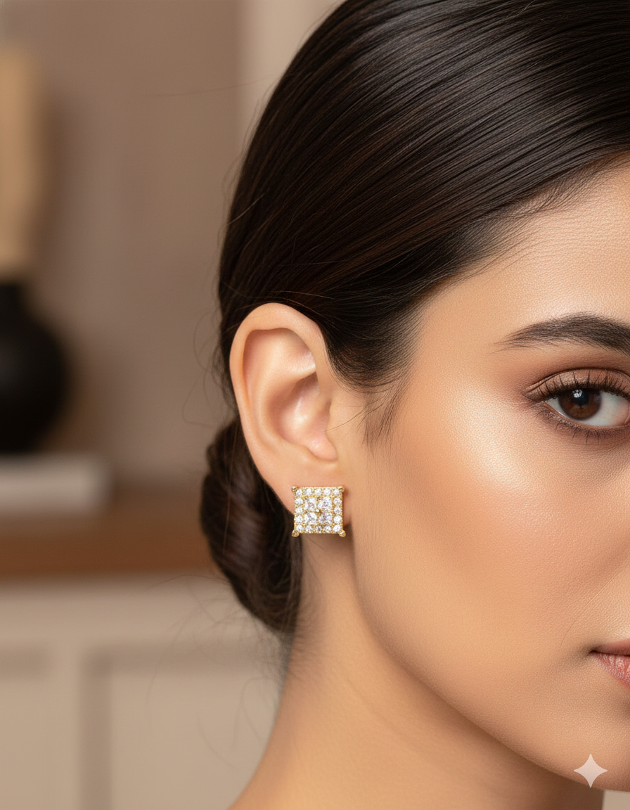 Designer Zirconia Stud Earrings