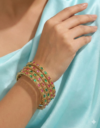 Designer Matt Kempu Stone Bangles