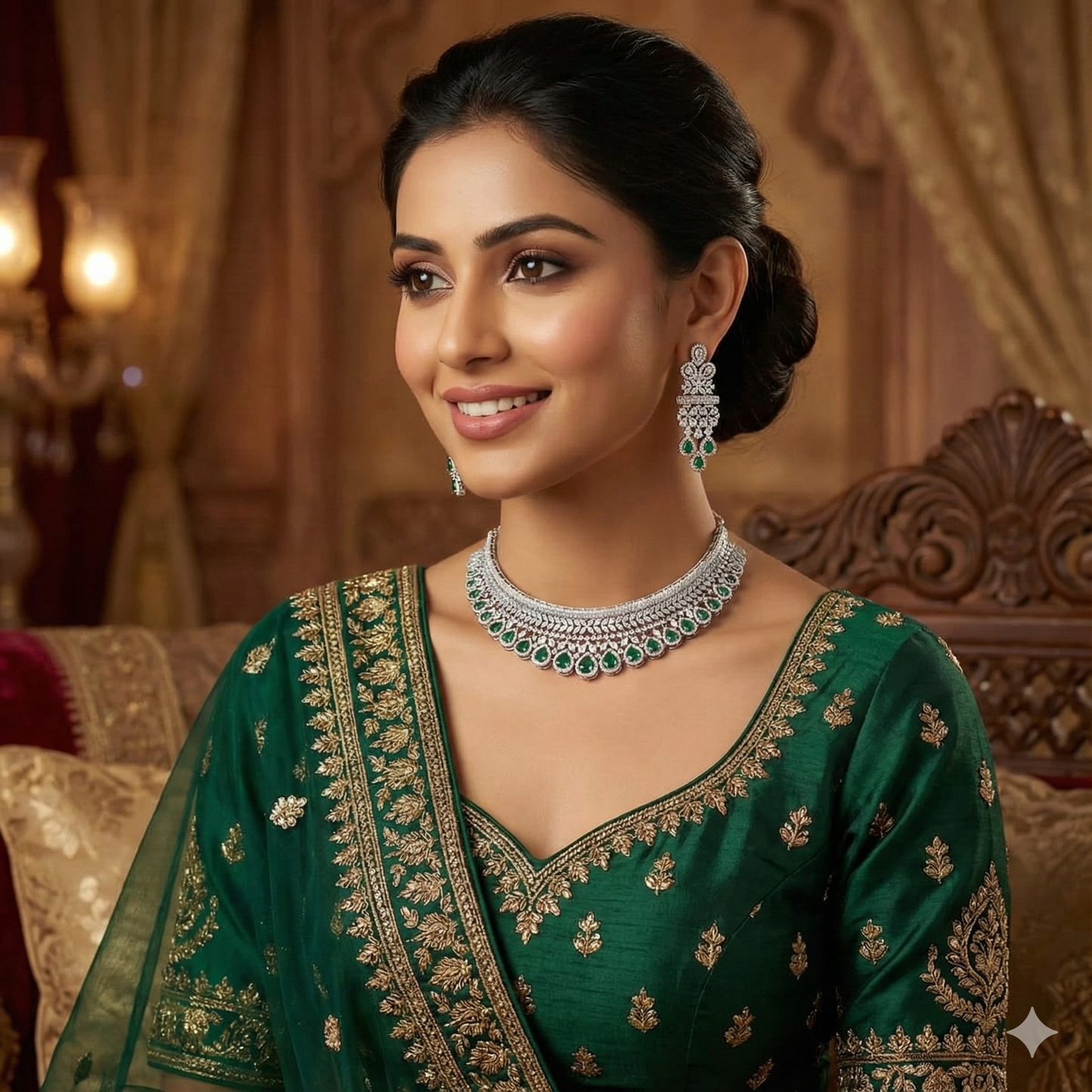 Zirconia Rhodium Choker Set