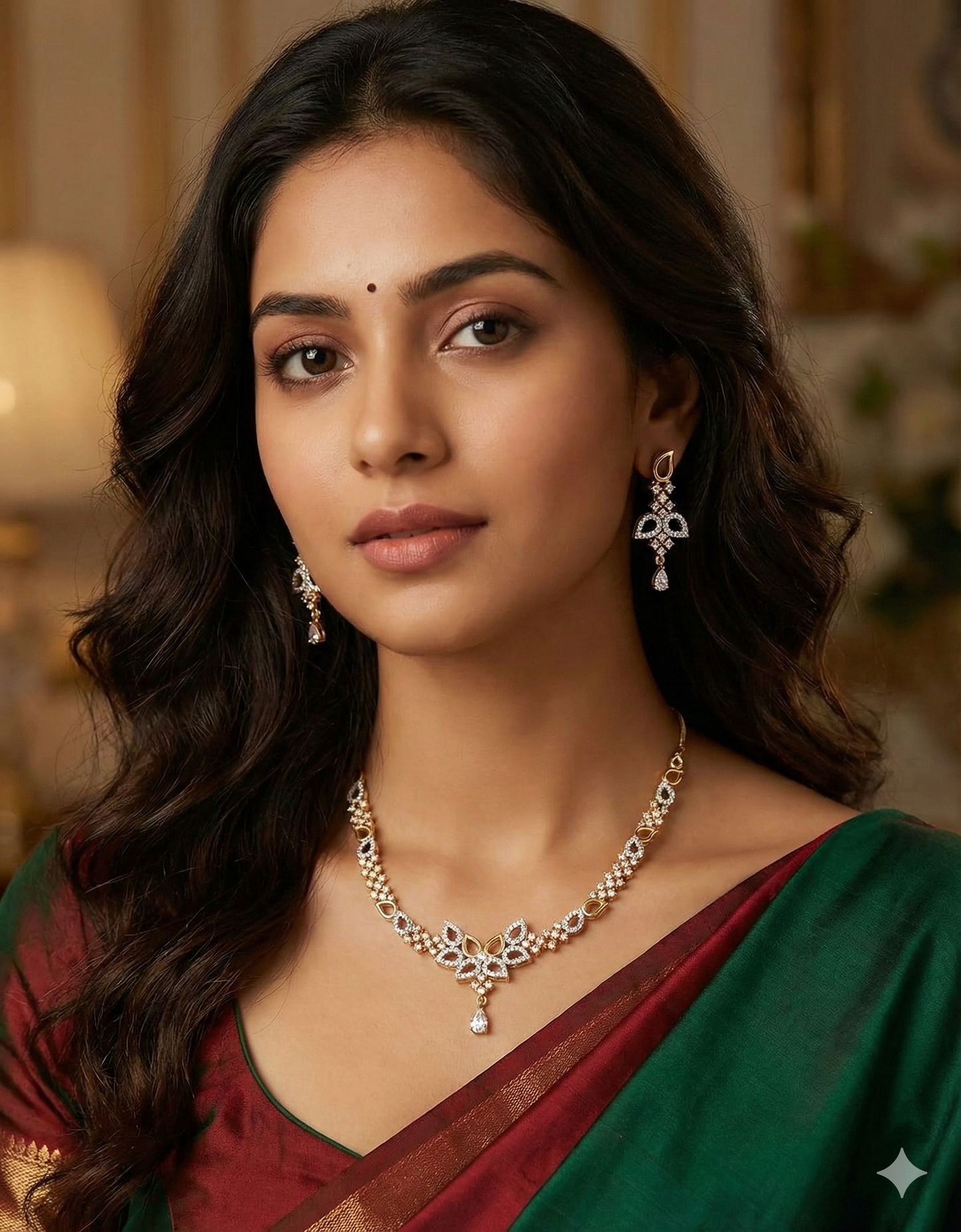 Designer GJ Polish Zirconia Necklace Set