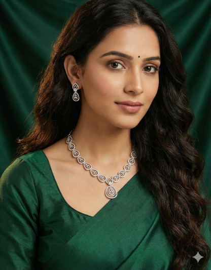 Designer Zirconia Crystal Elegance Necklace Set