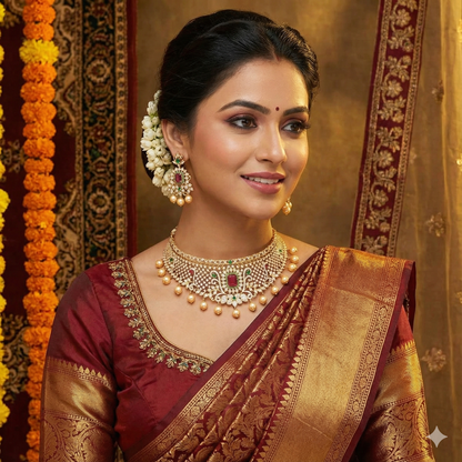 Zirconia Gold Choker Set