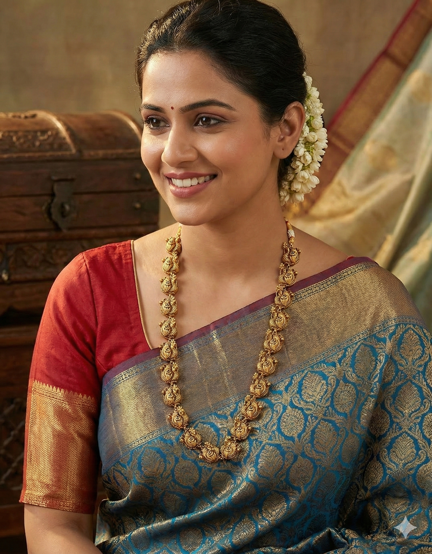 Designer Antique Peacock Long Haaram