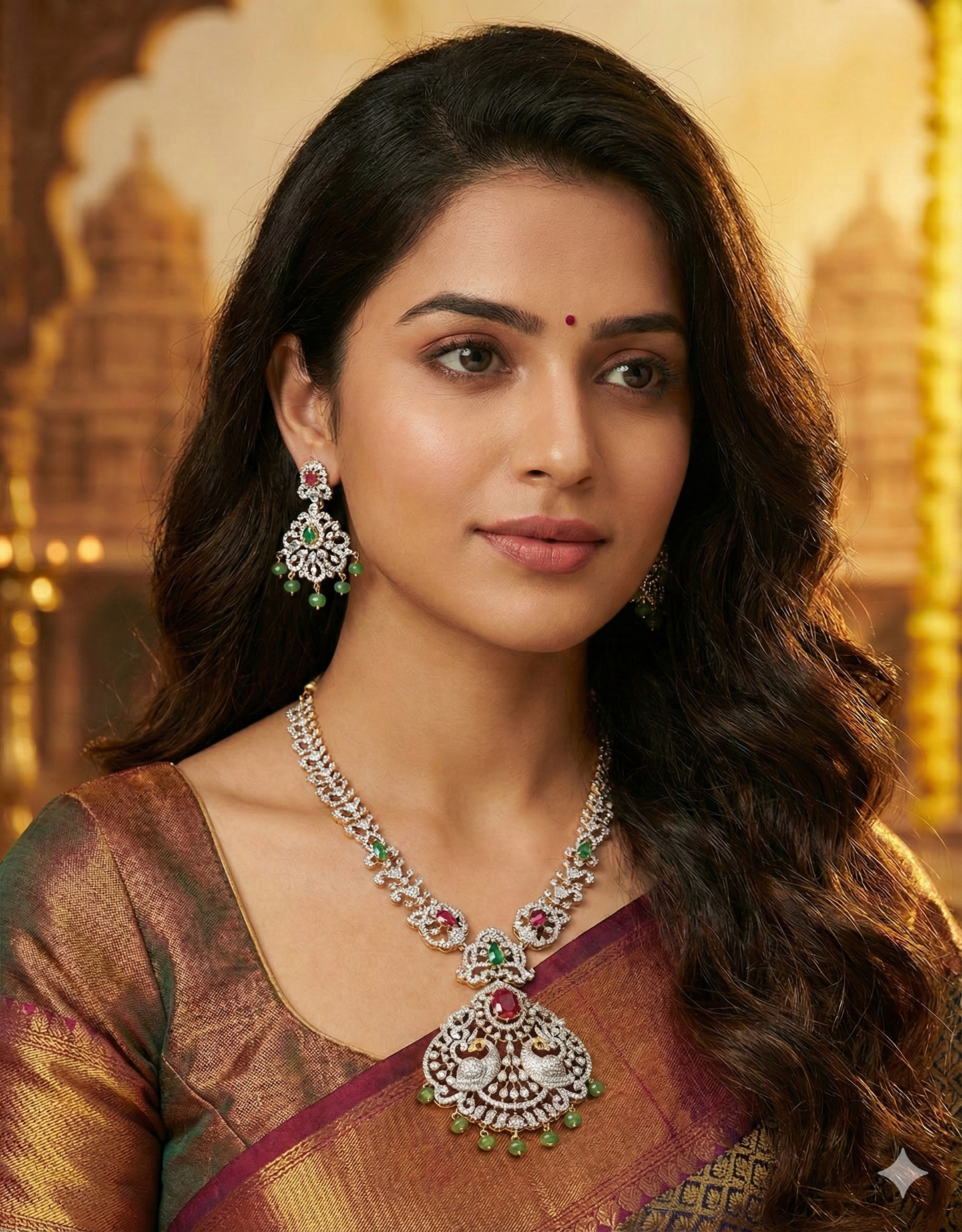 Designer GJ Polish Zirconia Necklace Set