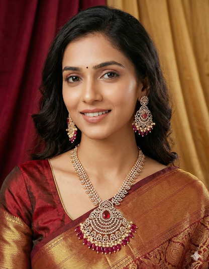 Designer Carat Polish Zirconia Necklace Set