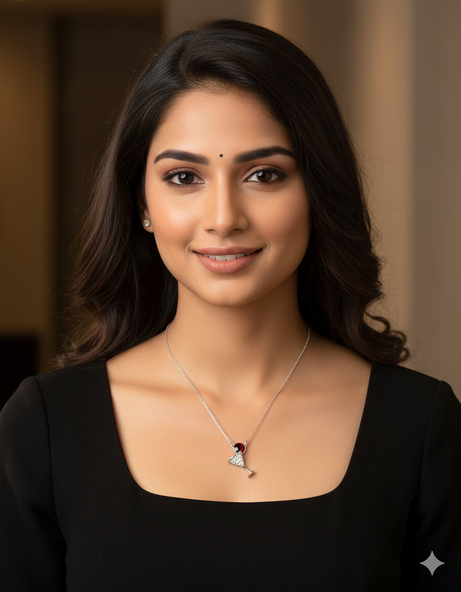 Swarovski Crystal Brown Martini Spark Chain Pendant