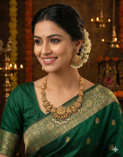 Designer Lakshmi Devi Kempu Necklace Set