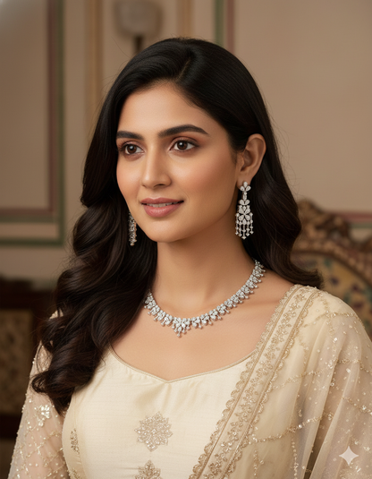 Designer Zirconia Crystal Elegance Necklace Set