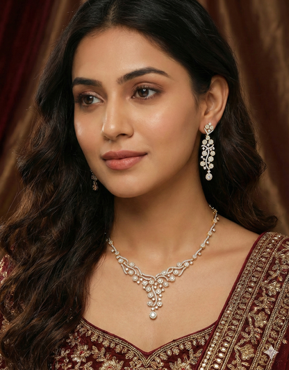 Designer Zirconia Crystal Elegance Necklace Set