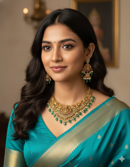 Designer Lakshmi Devi Kempu Necklace Set