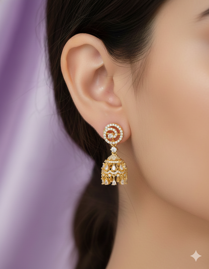Designer Zirconia Royal Radiance Jhumka