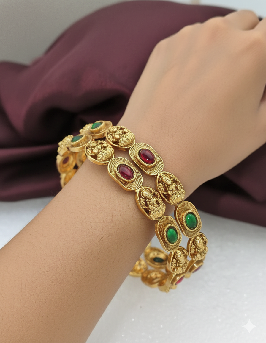 Designer Matt Lakshmi Devi Kempu Bangles