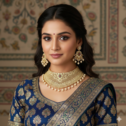 Designer Gold Zirconia Choker Set