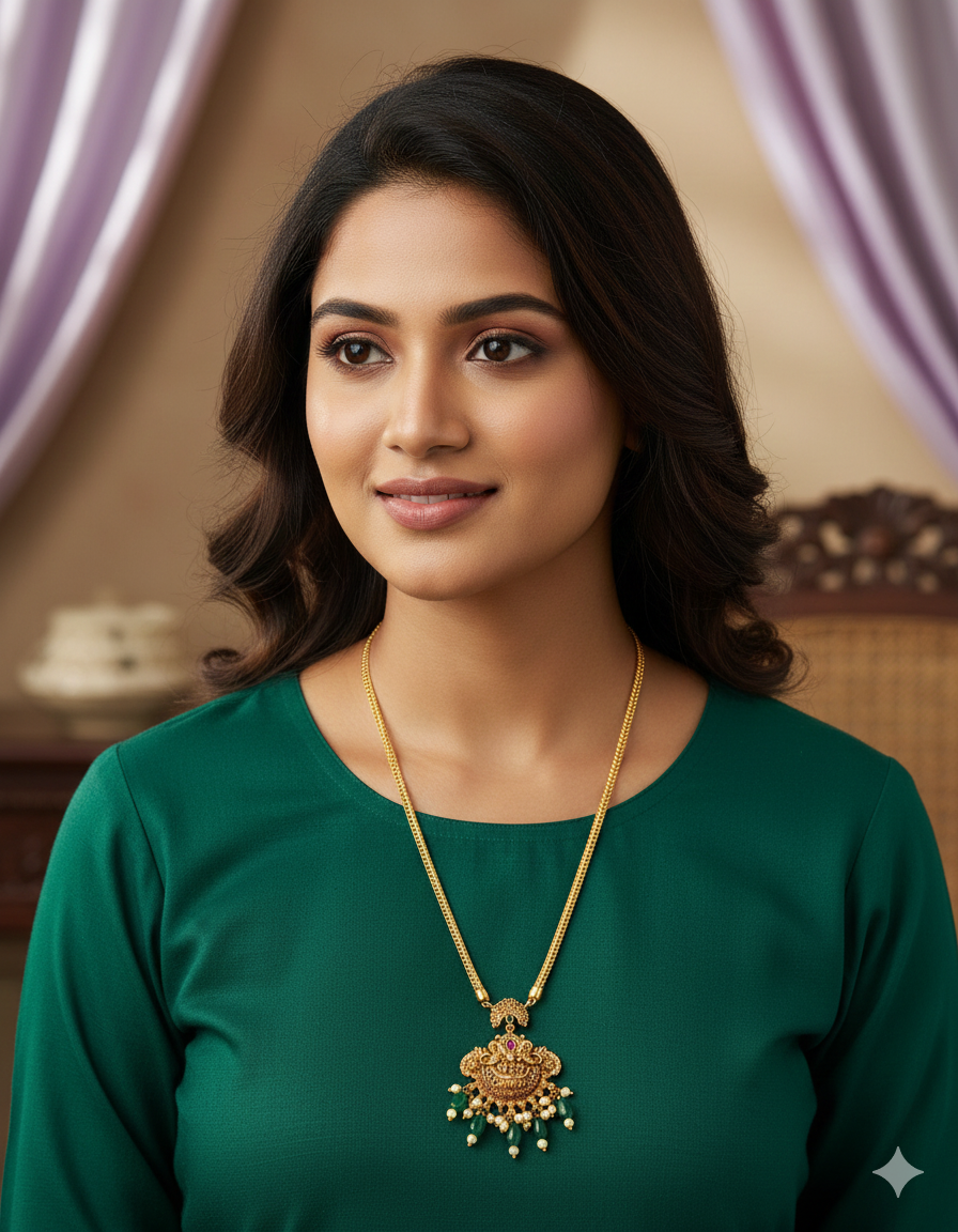 Designer Kempu Chain Pendant