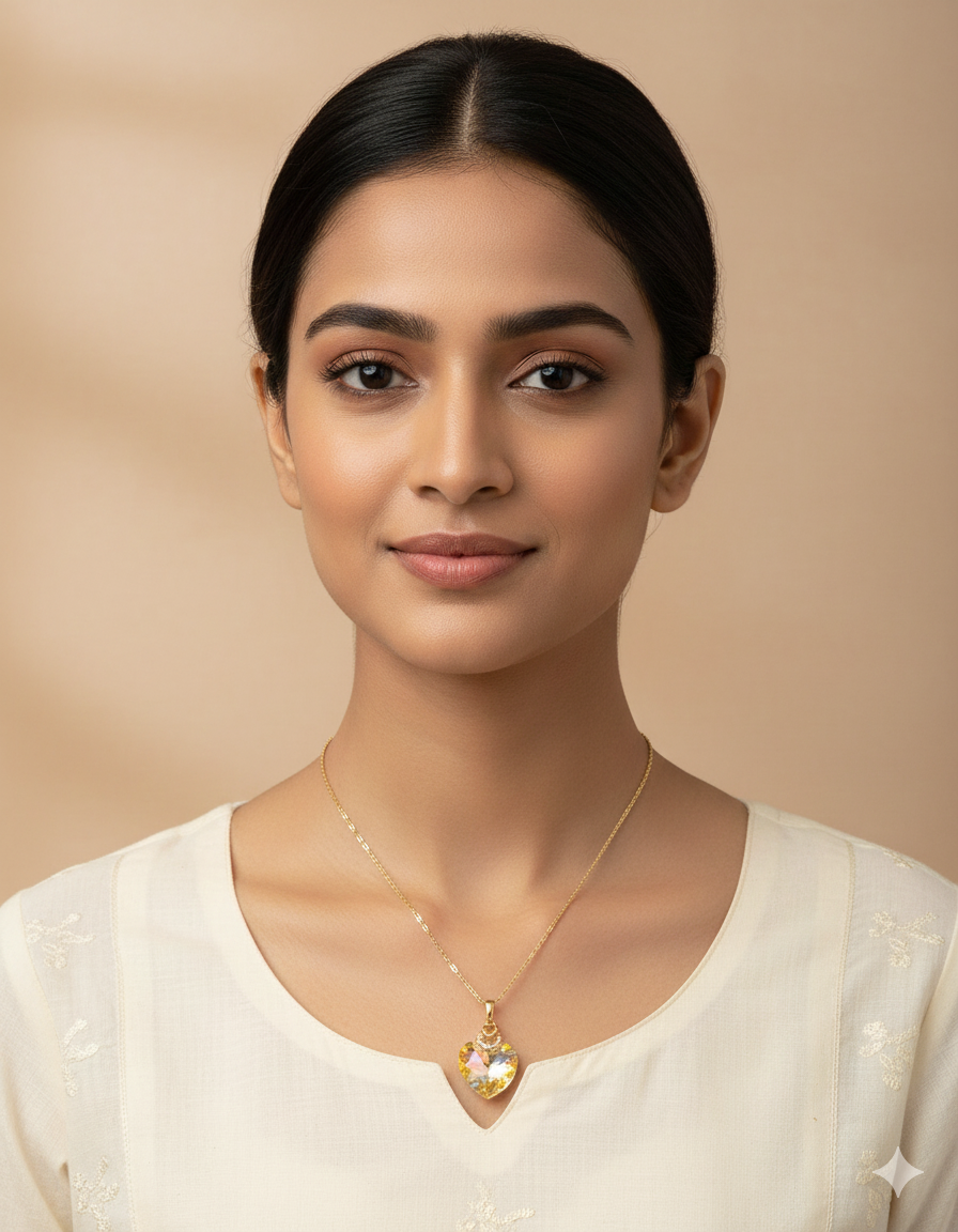 Swarovski Crystal Light Grey Opal Chain Pendant