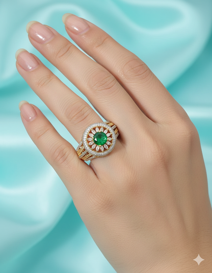 Designer Zirconia GJ polish Finger Ring