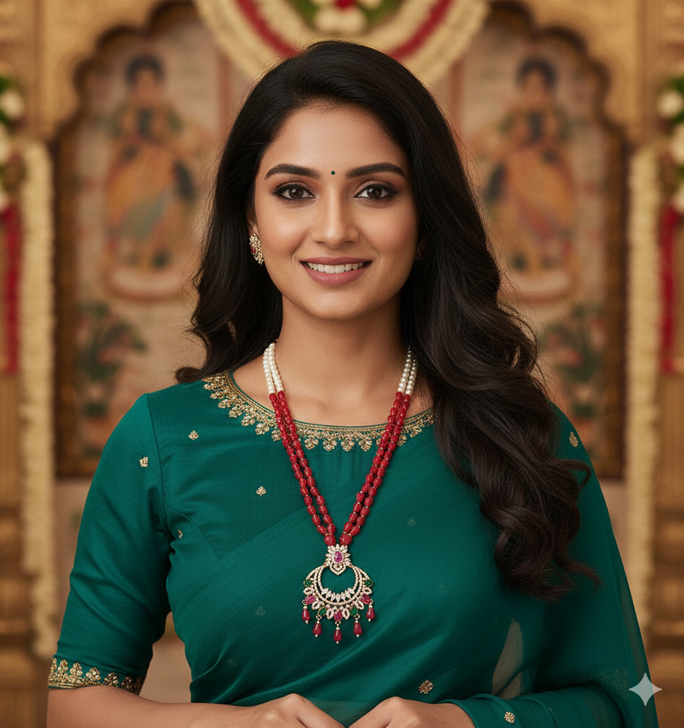 Designer Zirconia Tulips Chain Pendant