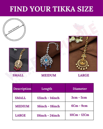 Designer Gold Polish Zirconia Emerald Grace Maang Tikka