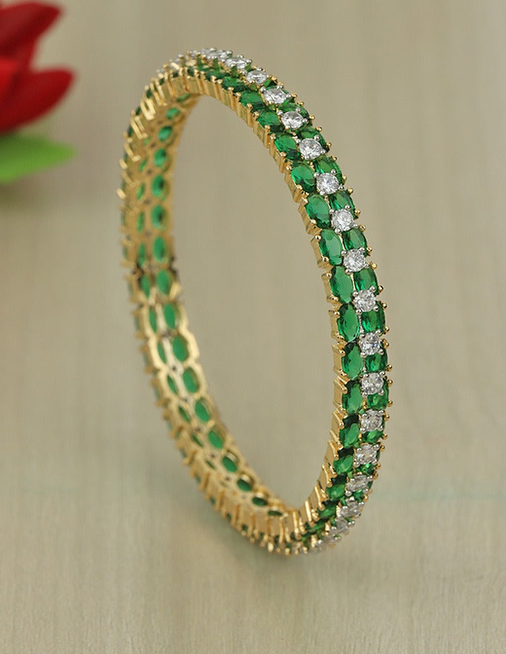 Designer Zirconia Emerald Bangle ZBGL11208