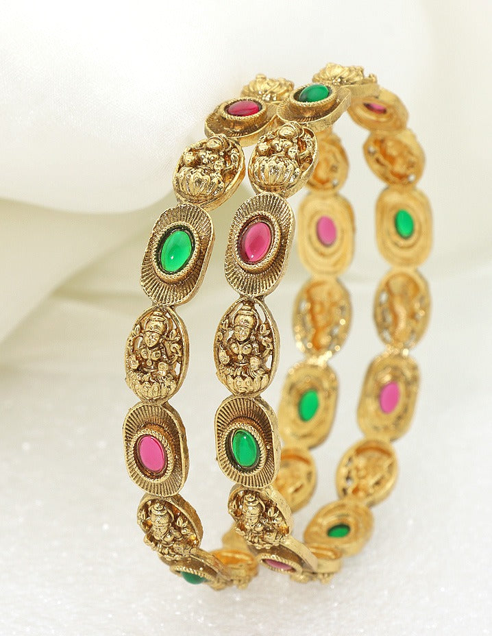 Designer Lakshmi Devi Kempu Bangles ZBGL11286