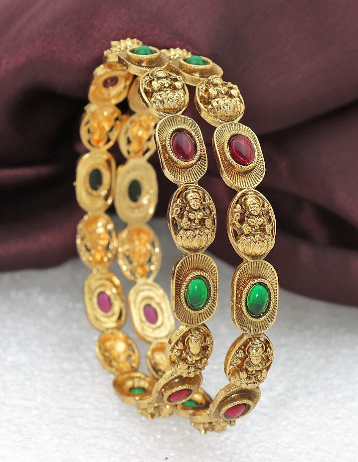 Designer Lakshmi Devi Kempu Bangles ZBGL11286