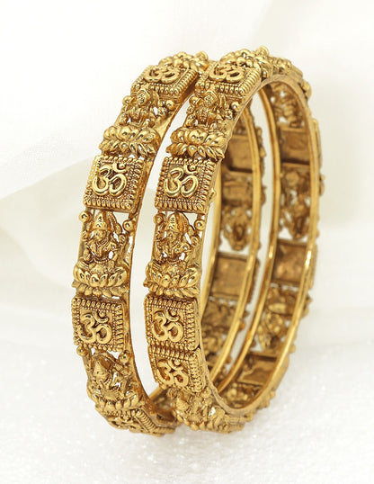 Designer Ohm Lakshmi Devi Matt Stone Bangles ZBGL11283
