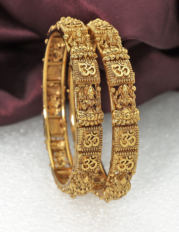 Designer Ohm Lakshmi Devi Matt Stone Bangles ZBGL11283