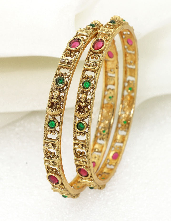 Designer Lakshmi Devi Kempu Bangles ZBGL11287