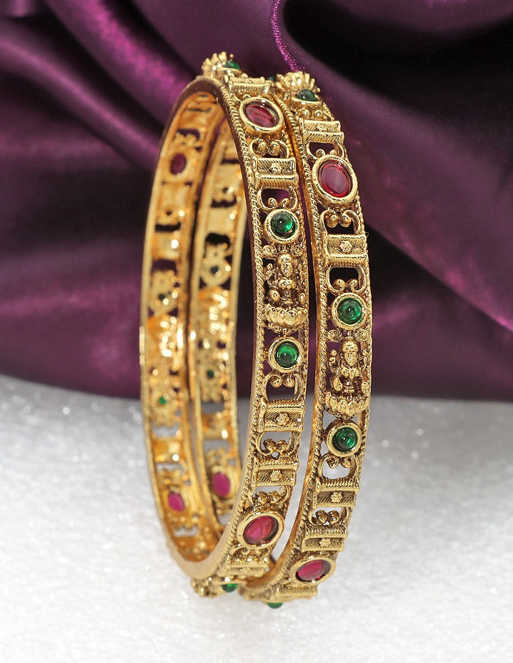 Designer Lakshmi Devi Kempu Bangles ZBGL11287